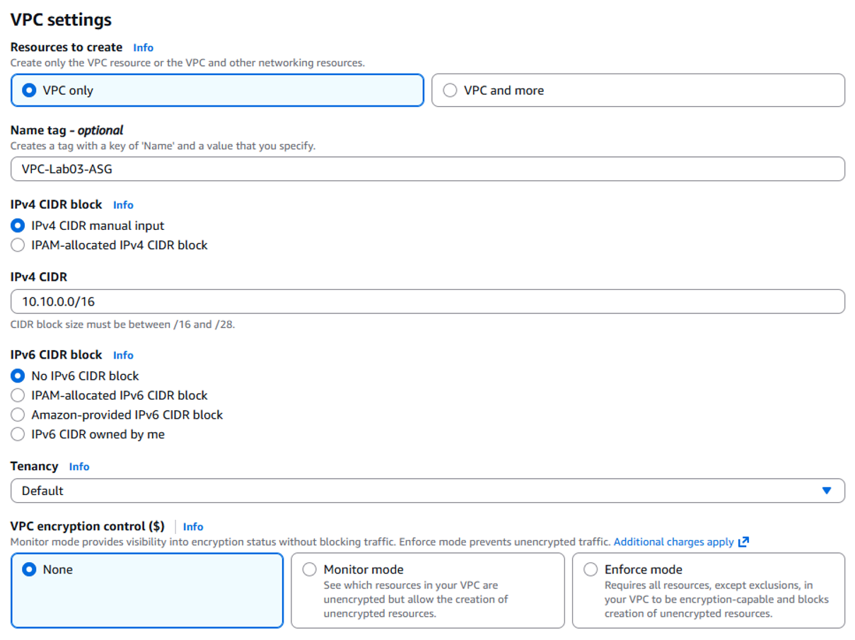Create VPC main