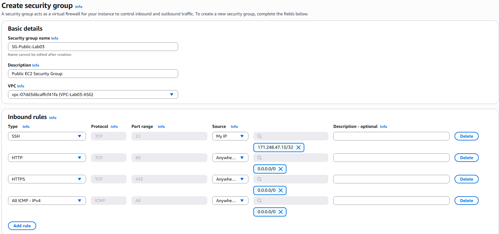 Create SG Public