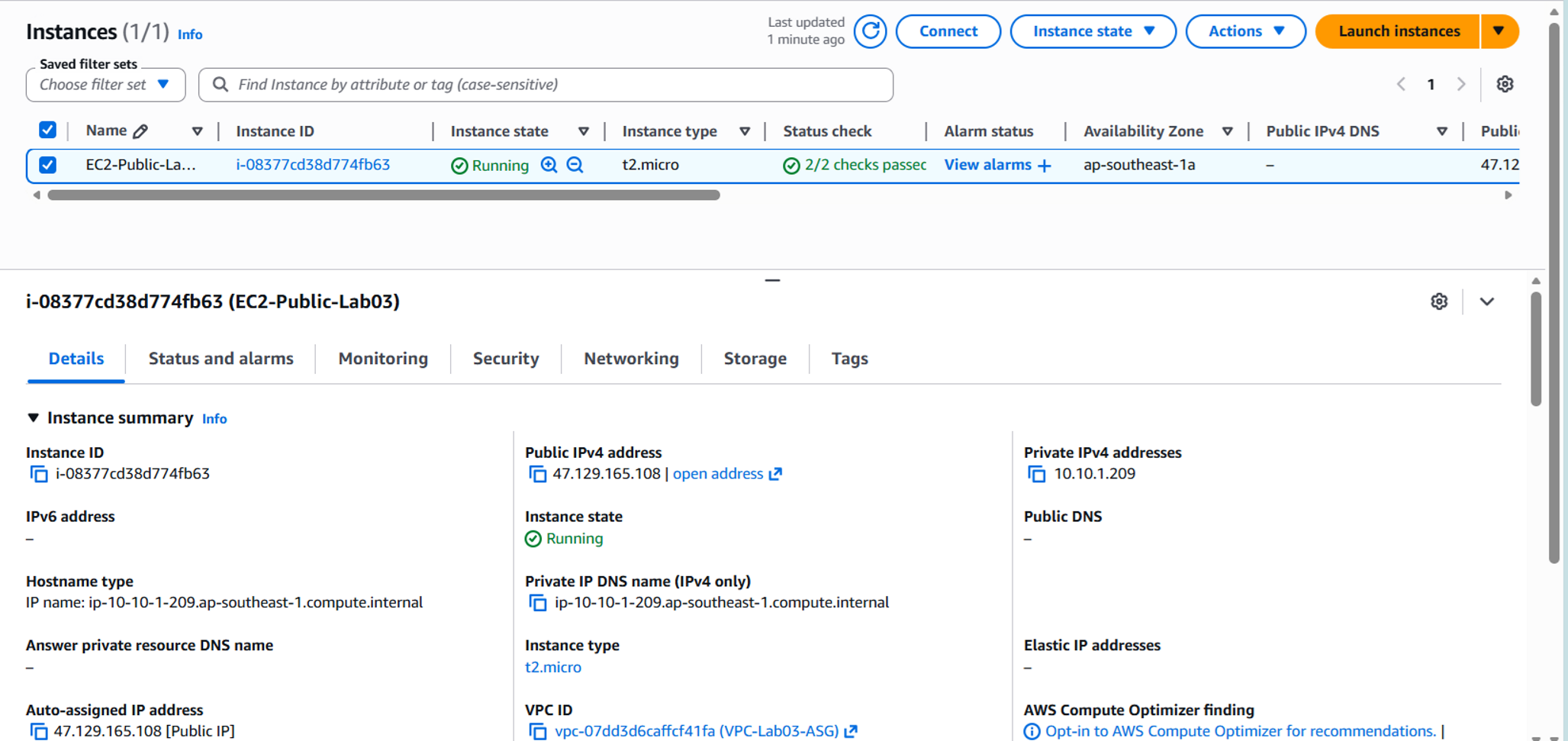 Public EC2 detailed info