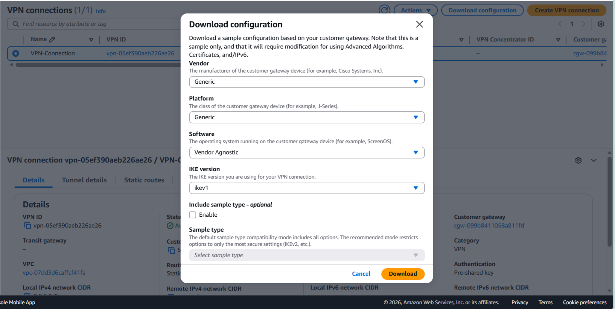 Download VPN config