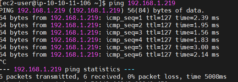 Ping EC2 to OnPrem