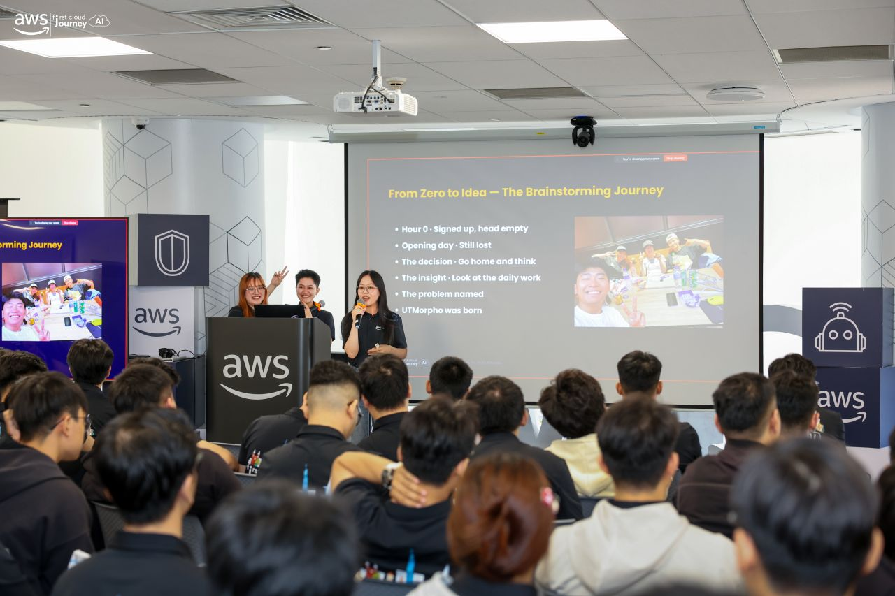 The UTMorpho team sharing its journey from idea to product at LotusHacks